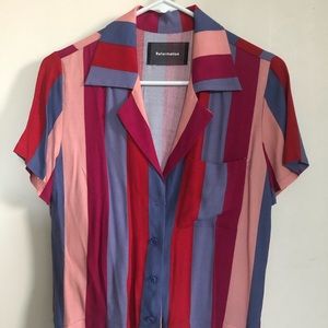 Reformation Short Sleeve Button Down